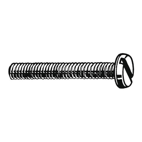 M6-1.00 x 12 mm Slotted Pan Machine Screw, Plain Brass, 25 PK