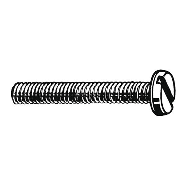 M5-0.80 x 25 mm Slotted Pan Machine Screw, Zinc Plated Steel, 100 PK