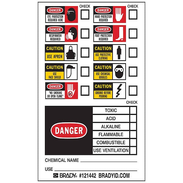 RTK Pictogram Label, 5 In. H, 3 In. W, PK50