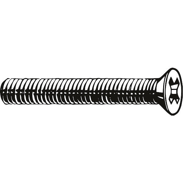 #4-40 x 1 in Phillips Flat Machine Screw, Plain 18-8 Stainless Steel, 100 PK