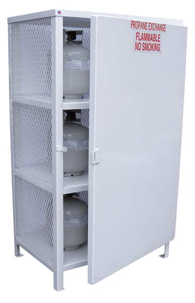 Gas Cylinder Cabinet, 40 in.W, Capacity 18