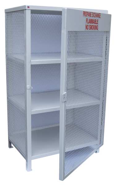 Gas Cylinder Cabinet, 40 in.W, Capacity 18