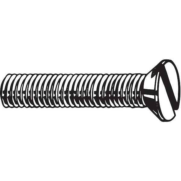 M2-0.40 x 12 mm Slotted Flat Machine Screw, Plain 18-8 Stainless Steel, 100 PK