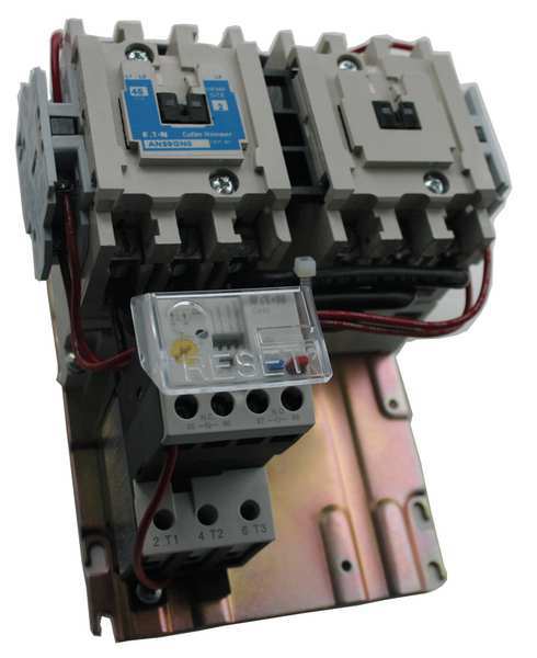 Reversing NEMA Magnetic Motor Starter, No Enclosure NEMA Rating, 24V AC, 3 Poles, 1NO