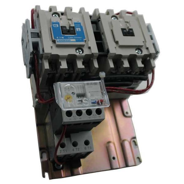 Reversing NEMA Magnetic Motor Starter, No Enclosure NEMA Rating, 120V AC, 3 Poles, 1NO