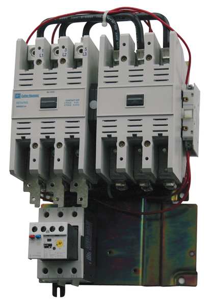 Reversing NEMA Magnetic Motor Starter, No Enclosure NEMA Rating, 480V AC, 3 Poles, 1NO