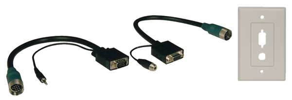 SVGA/3.5mm Connector Kit, SVGA, Wall Plate, Color: Black