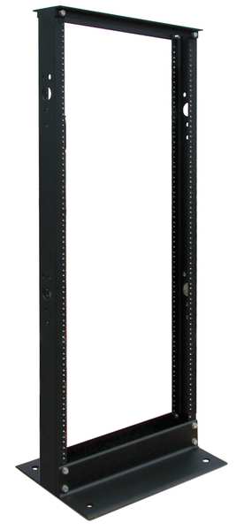 Open Frame Rack, 2-Post, 25U, 25 in H, Blk
