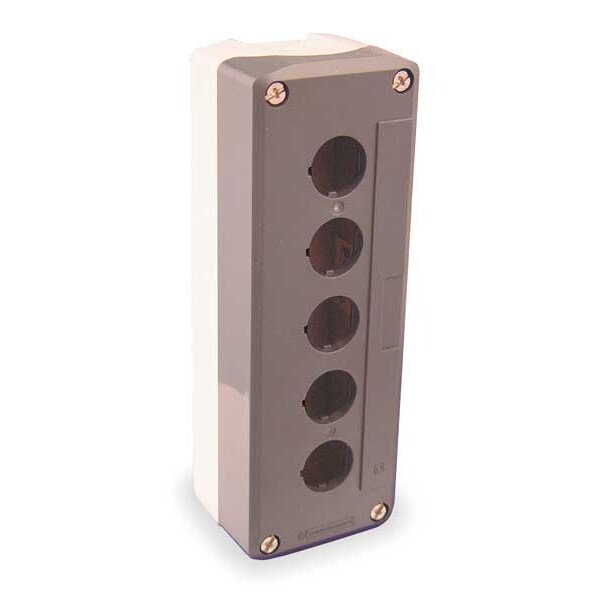 Pushbutton Enclosure, 22mm, 5 Hole, Plastic