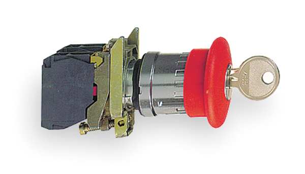 Emergency Stop Push Button, 22 mm, 1NO/1NC, Red