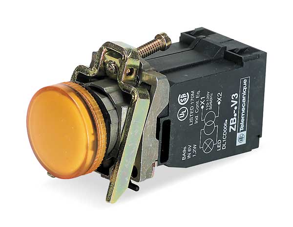 Pilot Light Complete, Yellow, Incandescent