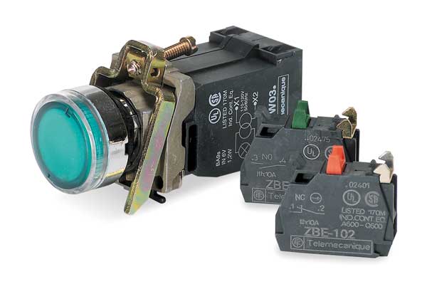 Illuminated Push Button, 22 mm, 1NO/1NC, Green