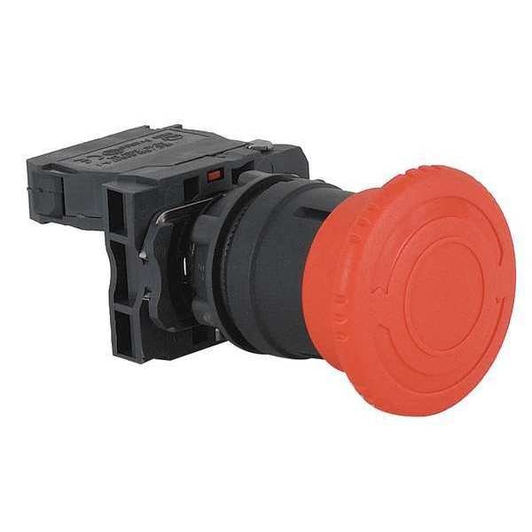 Emergency Stop Push Button, 22 mm, 1NO/1NC, Red