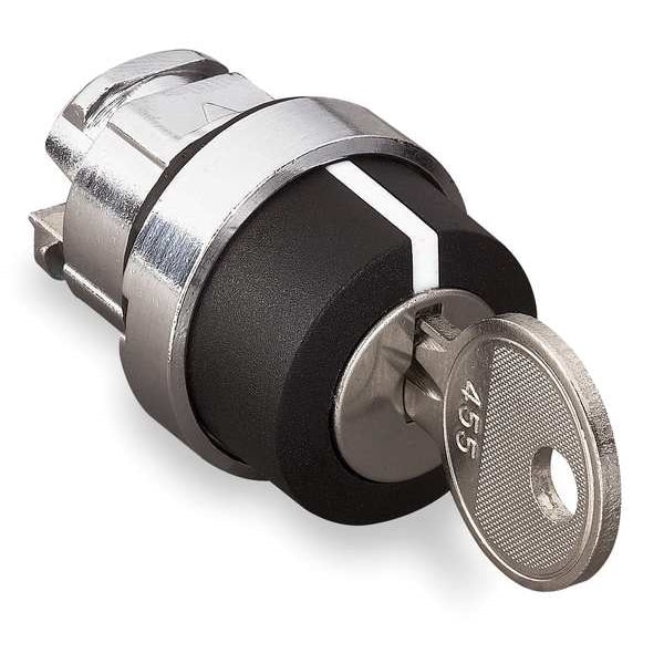 Non-Illum Selector Swtch, 22mm, 3 Pos, Keyd