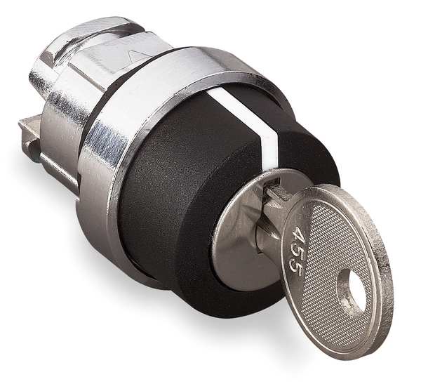 Non-Illum Selector Swtch, 22mm, 3 Pos, Keyd