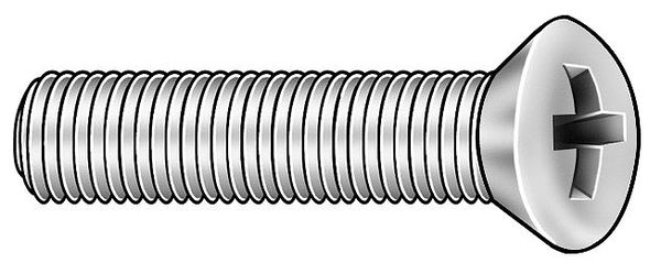 M4-0.70 x 6 mm Phillips Oval Machine Screw, Plain 18-8 Stainless Steel, 100 PK