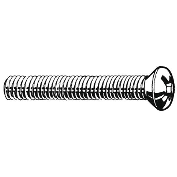 #8-32 x 7/8 in Phillips Oval Machine Screw, Plain 18-8 Stainless Steel, 100 PK