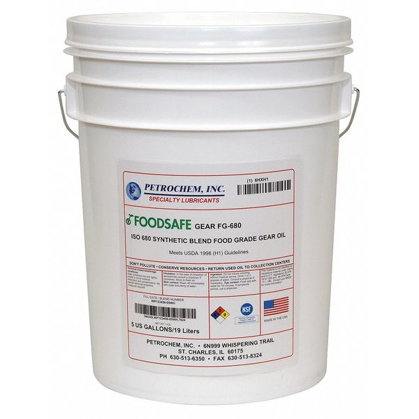 5 gal Gear Oil Pail 680 ISO Viscosity, 140 SAE, Clear