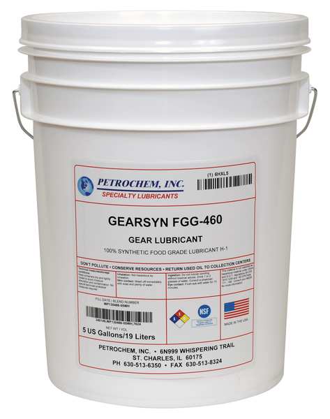 5 gal Gear Oil Pail 460 ISO Viscosity, 140 SAE, Bright and Clear