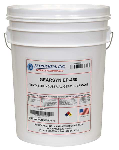 5 gal Gear Oil Pail 460 ISO Viscosity, 140 SAE, Clear, Straw