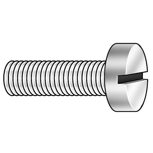 M1.6-0.35 x 16 mm Slotted Cheese Machine Screw, Plain 18-8 Stainless Steel, 25 PK