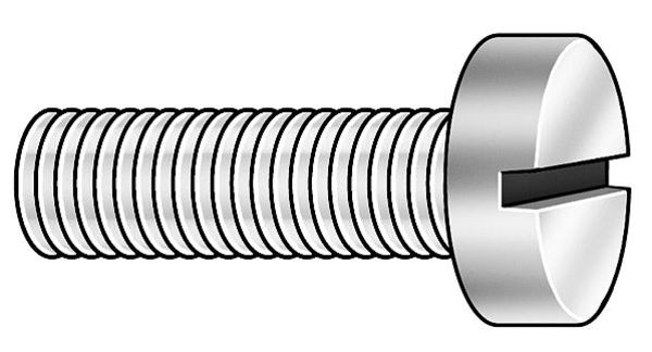 M1.2-0.25 x 6 mm Slotted Cheese Machine Screw, Plain 18-8 Stainless Steel, 10 PK