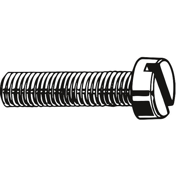 #4-40 x 1/4 in Slotted Pan Machine Screw, Plain 18-8 Stainless Steel, 100 PK