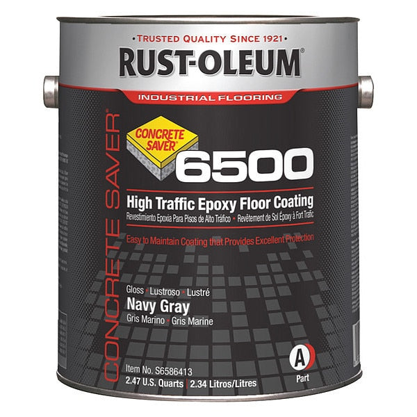 1 gal Floor Coating, High Gloss Finish, Navy Gray, Solvent Base