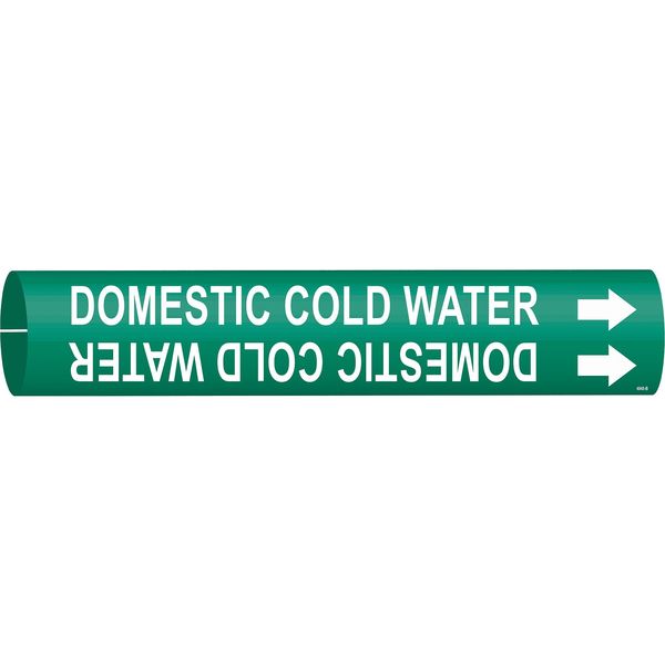 Pipe Marker, Domestic Cold Water, Green, 4048-B