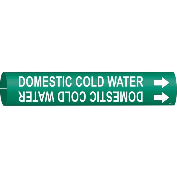 Pipe Mrkr, Domestic Cold Water, 3/4to1-3/8