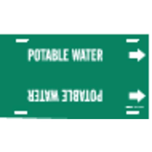 Pipe Marker, Potable Water, Gn, 6to7-7/8 In