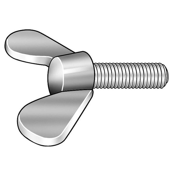 Thumb Screw, M4-0.70 Thread Size, Rounded Wing, Zinc Plated Iron, 10 1/2 mm Head Ht, 30 mm Lg