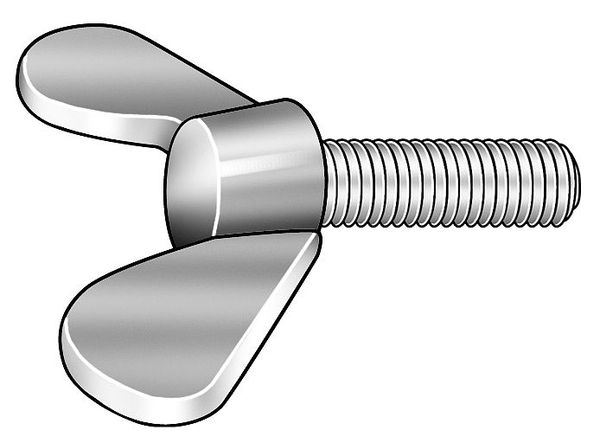 Thumb Screw, M10-1.50 Thread Size, Wing/Spade, Zinc Plated Iron, 25 mm Head Ht, 40 mm Lg