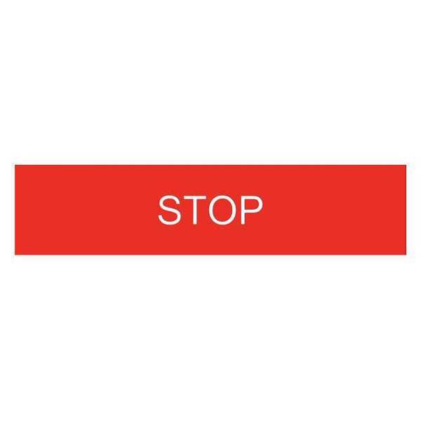Legend Plate, Stop, White/Black and Red
