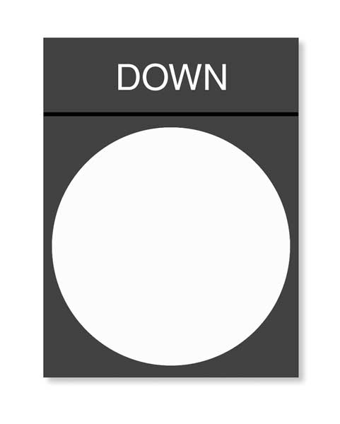 Legend Plate, Down, White/Black and Red