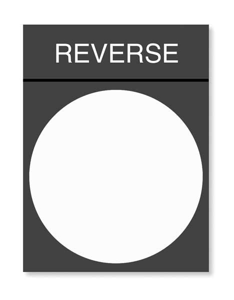Legend Plate, Reverse, White/Black and Red