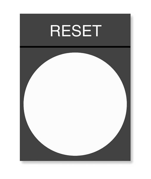 Legend Plate, Reset, White/Black