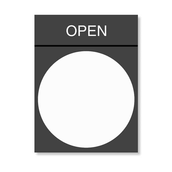 Legend Plate, Open, White/Black and Red