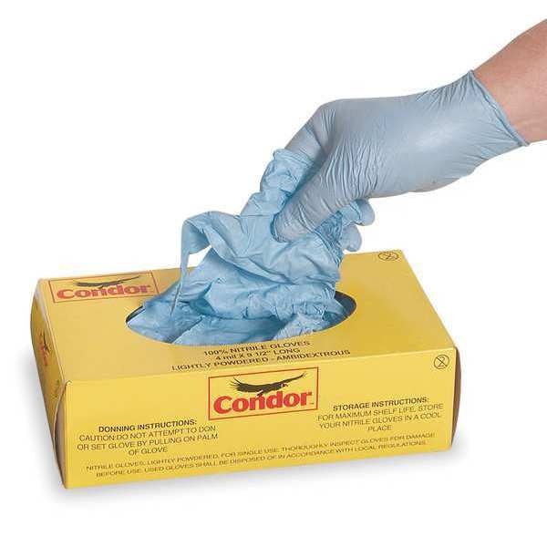 Disposable Gloves, Nitrile, Powder Free, Blue, 2XL, 100 PK