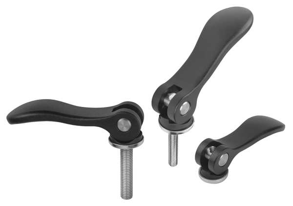 Cam Lever Adjustable Size: 2 5/16-18X40, A=96, B=33, 3, Aluminum Black Powder-Coated, Comp: Steel