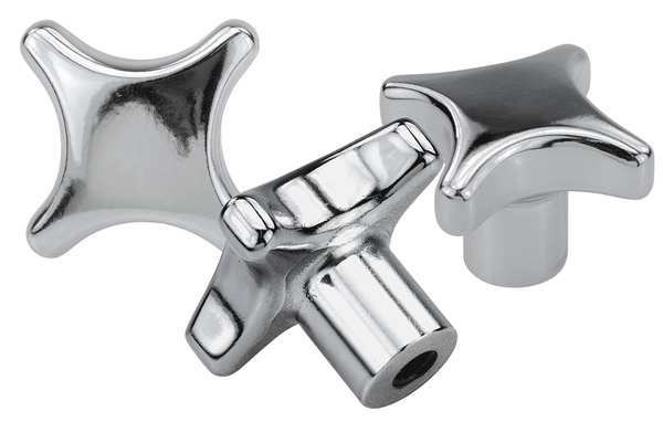 Palm Grip, DIN 6335, D1= 50, D=0,375 H=34, Style B, Drilled Through, Stainless Steel Polished