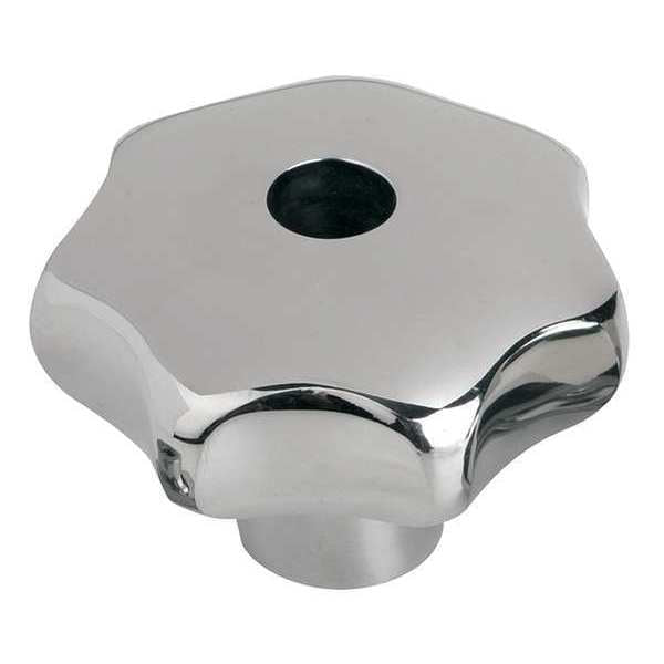 Star Grip, Form: B, Drilled Through, DIN 6336, D1= 63, H=42, D=0, 5, Stainless Steel Polished