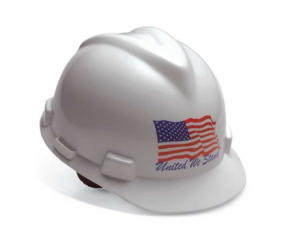 Front Brim Hard Hat, Type 1, Class E, Ratchet (4-Point), White