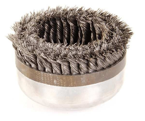 Knot Wire Cup Wire Brush, Threaded Arbor, 6