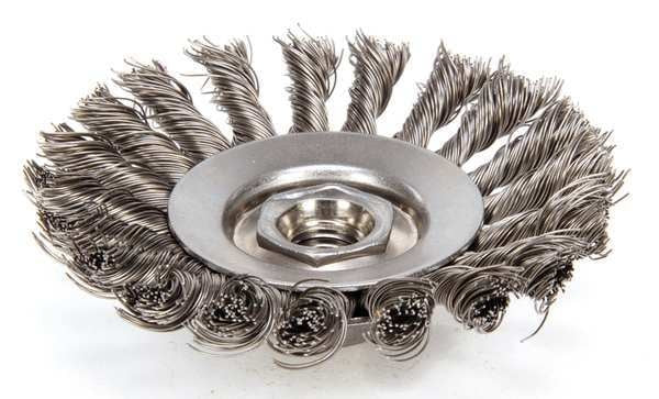 Knot Wire Bevel Wire Brush, Threaded Arbor