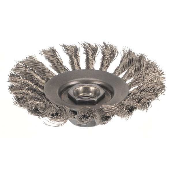 Knot Wire Bevel Wire Brush, Threaded Arbor