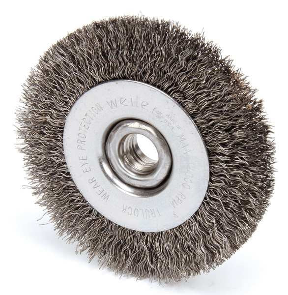 Crimped Wire Wheel Wire Brush, Threaded Arbor