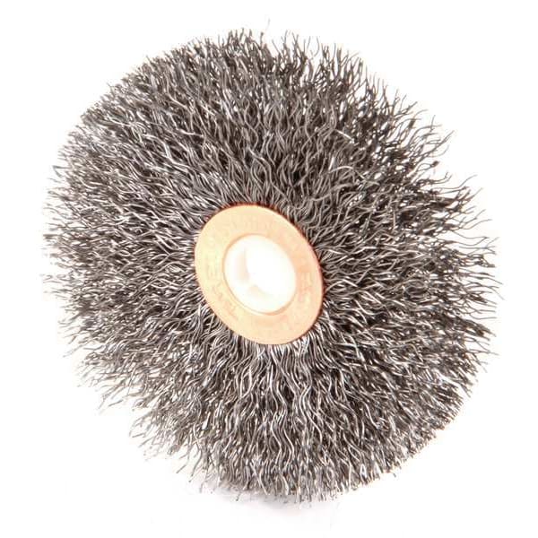 Crimped Wire Wheel Wire Brush, Arbor, 3
