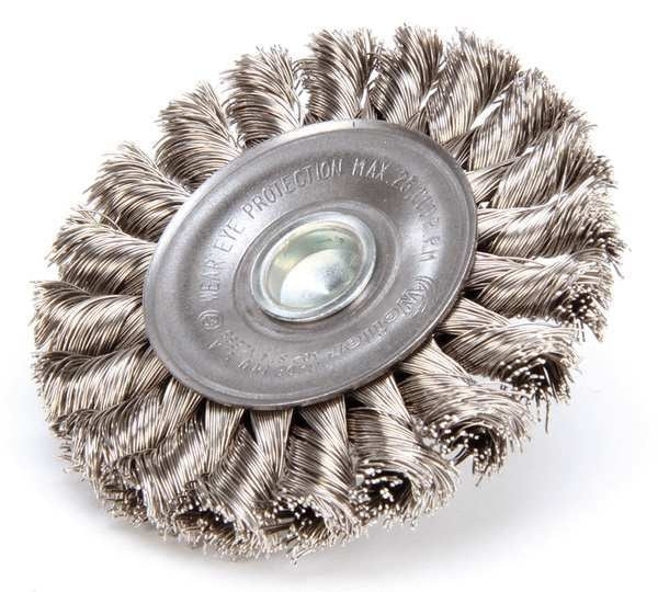 Knot Wire Wheel Wire Brush, Stem, 3-1/4