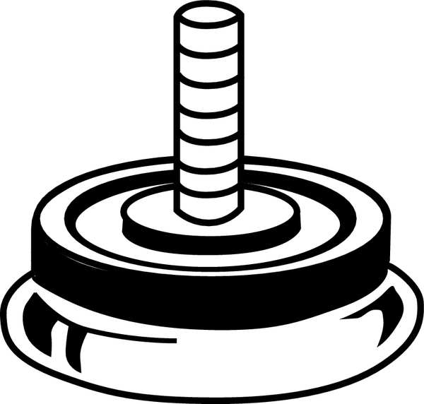 Leveling Glides, Screw-In, Rd, 1-1/4